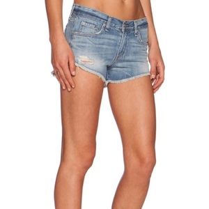 RAG AND BONE The Cut Off Denim Destroyed Denim Shorts in Chesapeake Sz 26